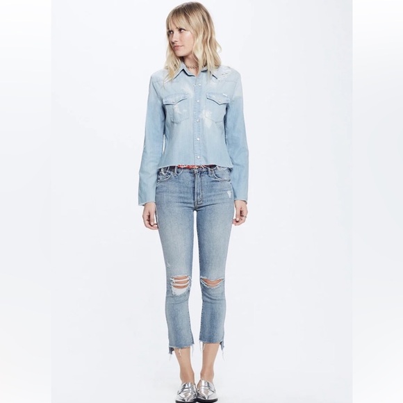 MOTHER Insider Crop Step Fray Jeans In Chatterbox Women’s Size 26 - Picture 16 of 16